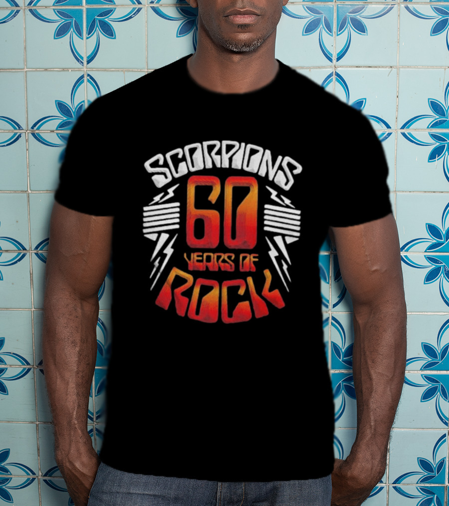 Scorpions 60 Years Of Rock Scorpions Rock Zone Membership Anniversary Celebration Lightning T-Shirt