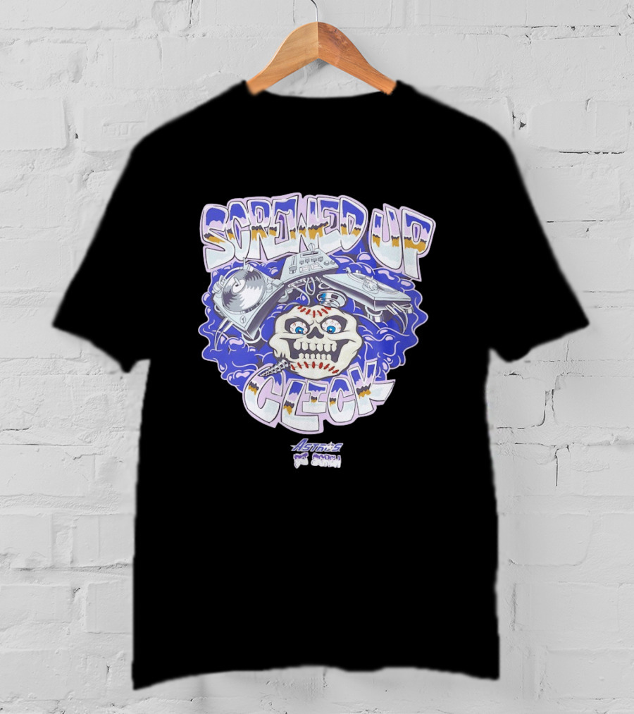 Screwed Up Click Skull DJ Houston Astros Mashup Visual T-Shirt