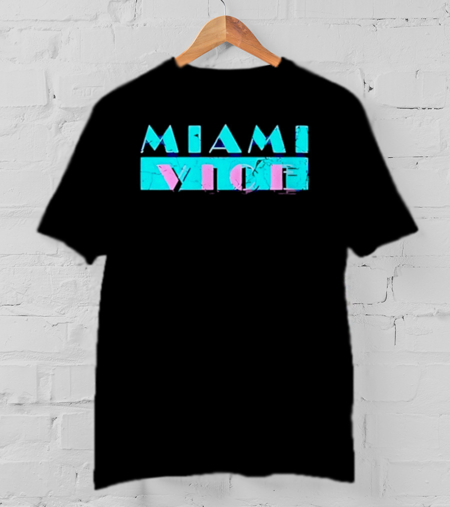MIAMI VICE Retro Neon Blue Pink Aesthetic T-Shirt