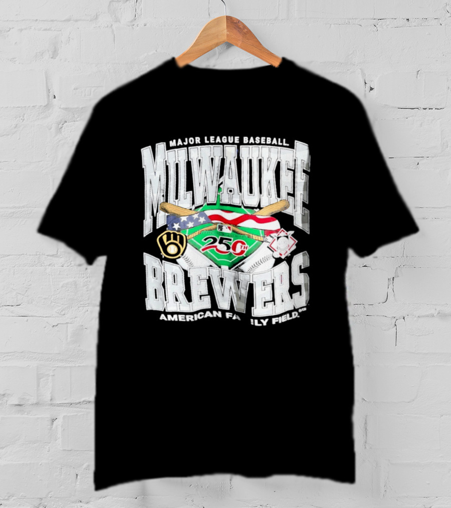 Milwaukee Brewers Major League Baseball 250th American Family Field T-Shirt