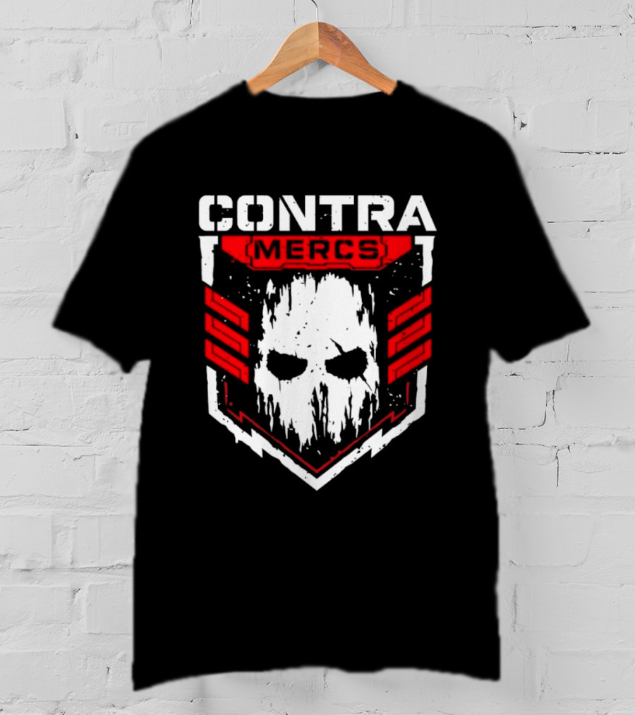 MLW Contra Mercs Skull Emblem Red Stripes T-Shirt
