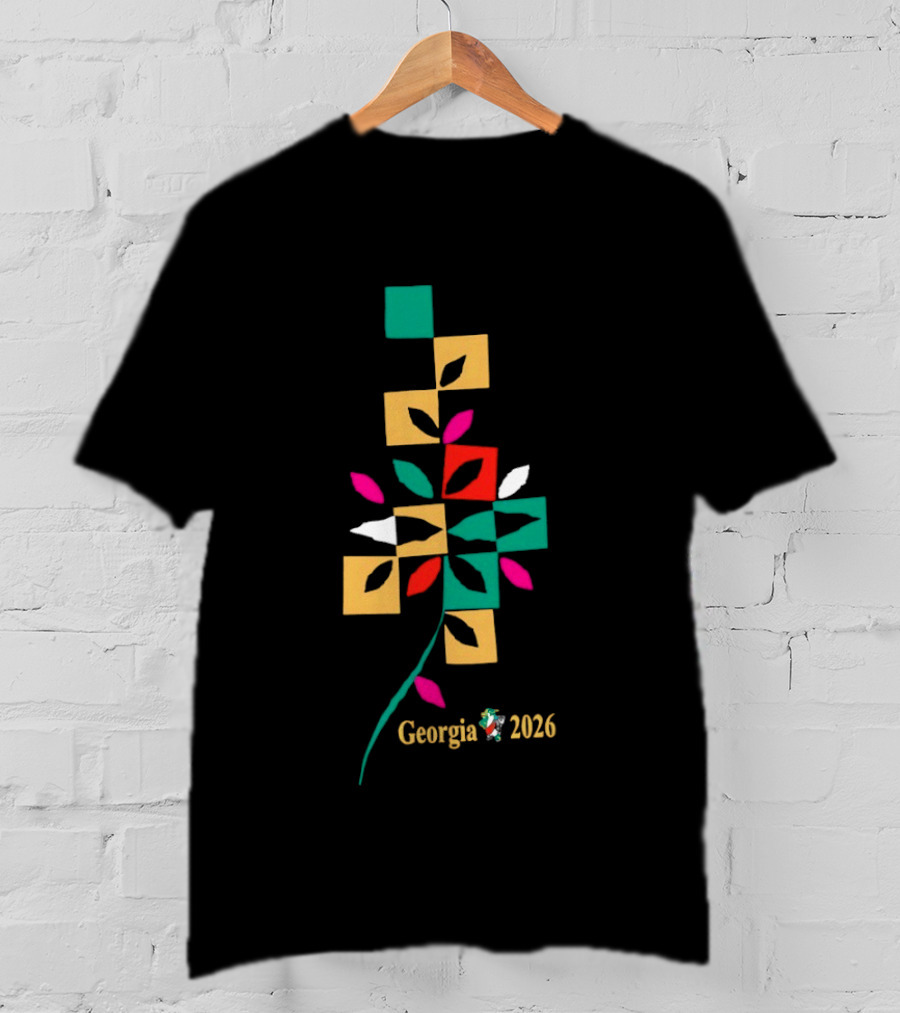 Georgia 2026 Colorful Geometric Leaf T-Shirt