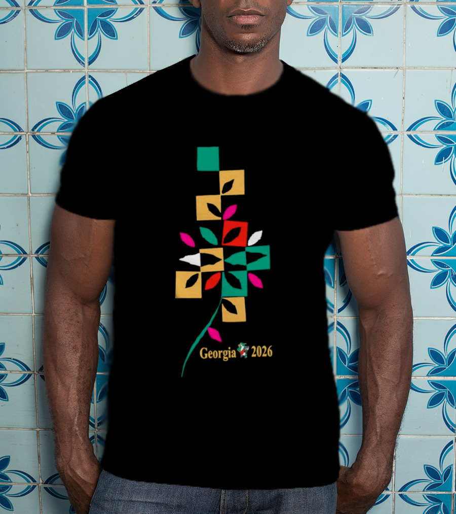 Georgia 2026 Colorful Geometric Leaf T-Shirt