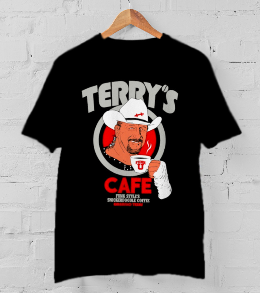 Terry's Cafe Terry Funk Funk U Coffee Cowboy Bandage T-Shirt