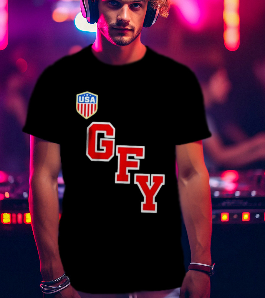 GFY USA Team Red Lettering And Shield T-Shirt