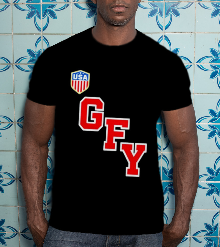 GFY USA Team Red Lettering And Shield T-Shirt