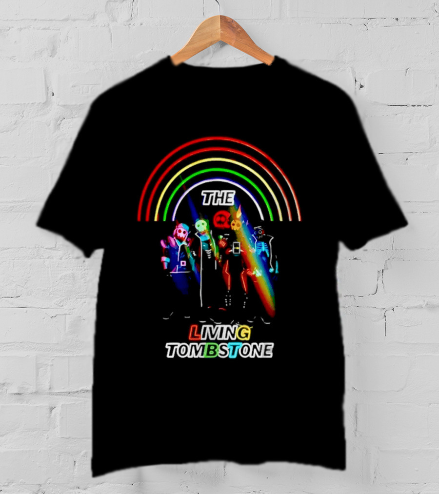 The Living Tombstone Neon Rainbow Characters T-Shirt