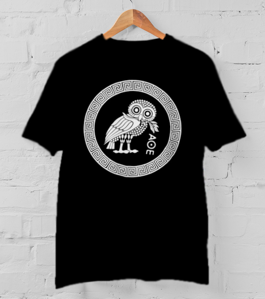 Owl Of Athena ΑΘΕ Symbol In Greek Circular T-Shirt