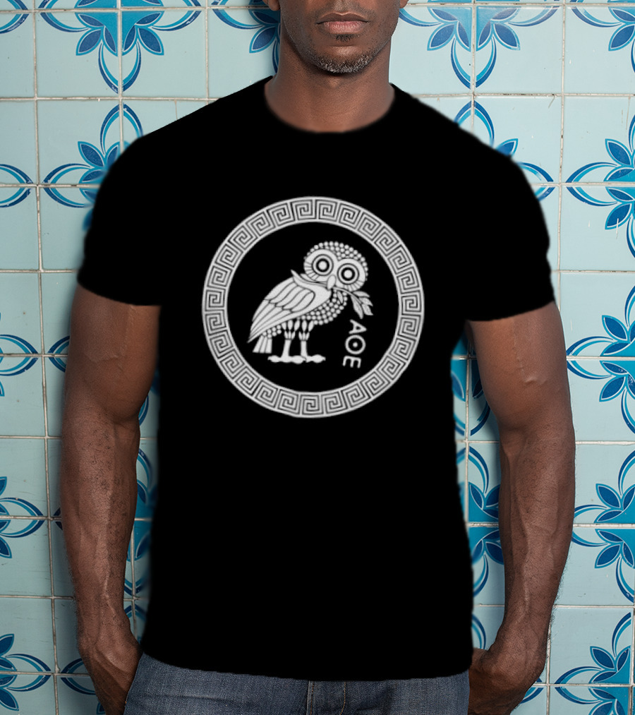 Owl Of Athena ΑΘΕ Symbol In Greek Circular T-Shirt