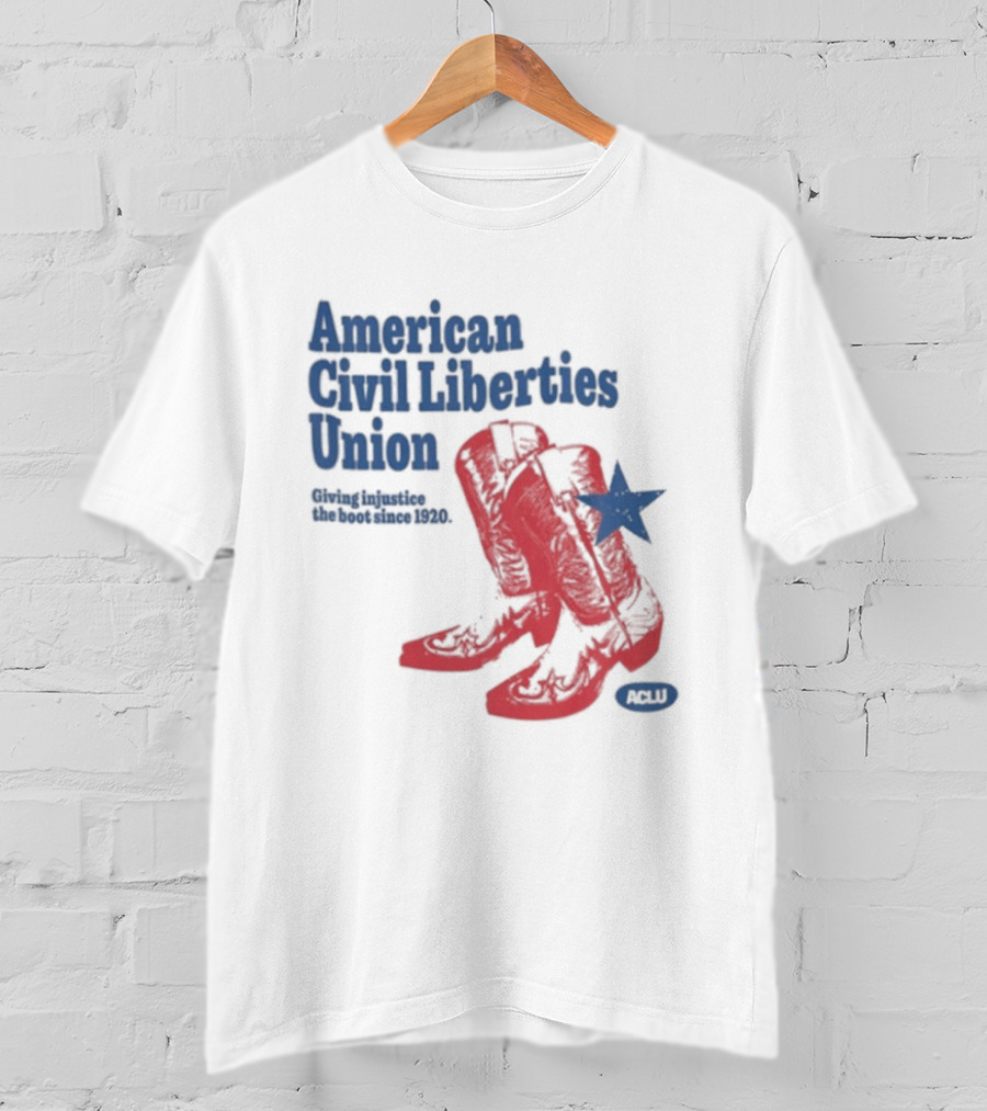 American Civil Liberties Union Cowboy Boots ACLU Star T-Shirt