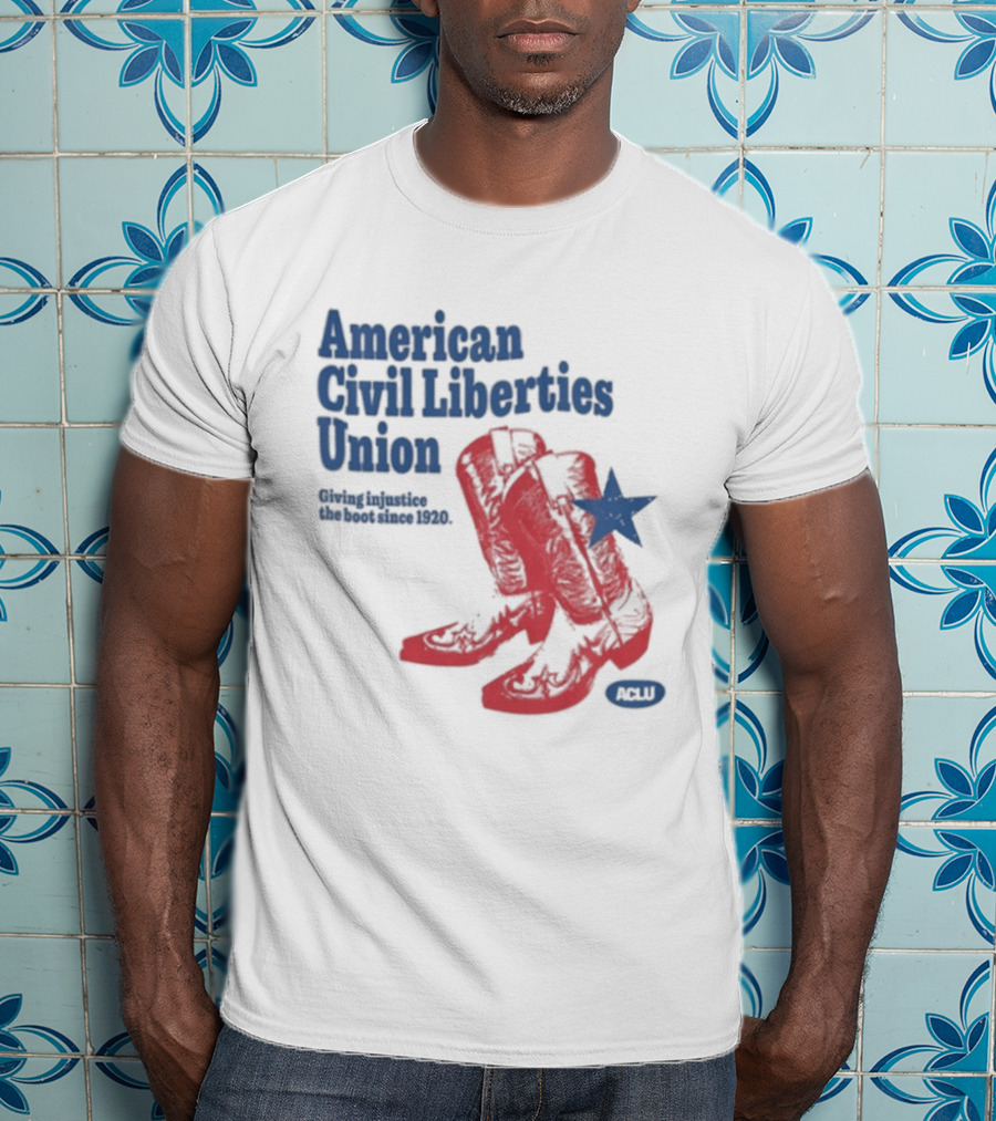 American Civil Liberties Union Cowboy Boots ACLU Star T-Shirt