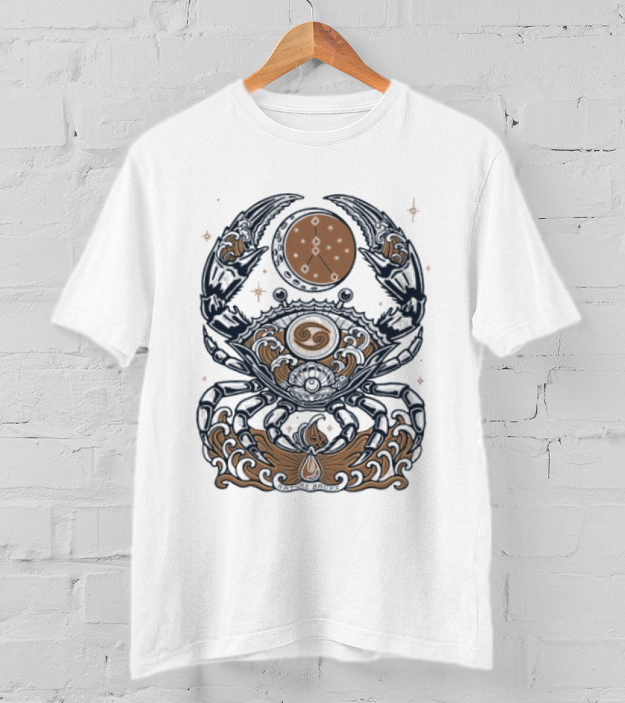 Cancer Zodiac Crab Celestial Moon Astrology Symbol And Stars T-Shirt