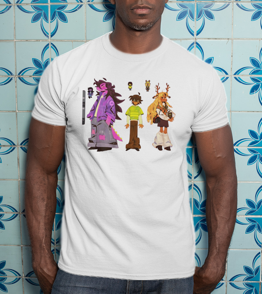 Deltarune Characters Illustrated Including Kris Susie And Noelle T-Shirt