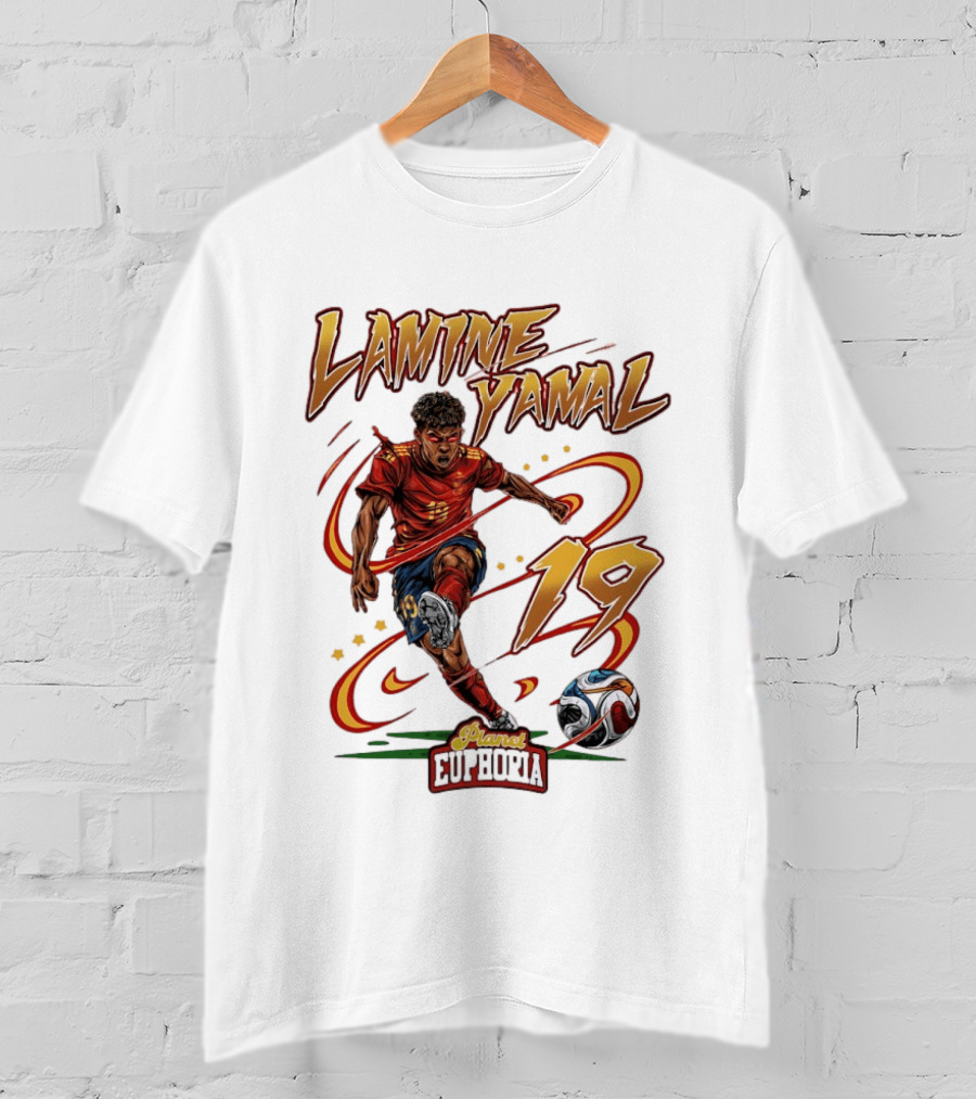 Lamine Yamal Number 19 Planet Euphoria Football T-Shirt