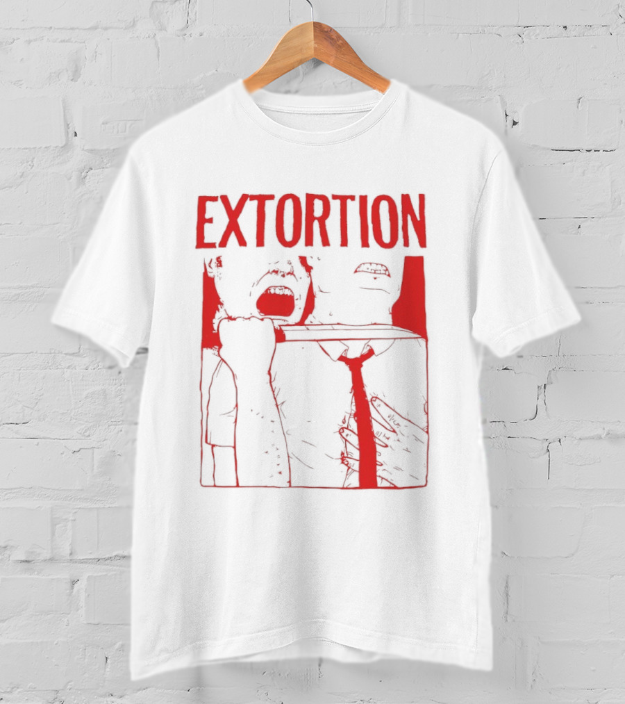 Extortion Throat Slit Dark Horror Red Grunge Aesthetic T-Shirt