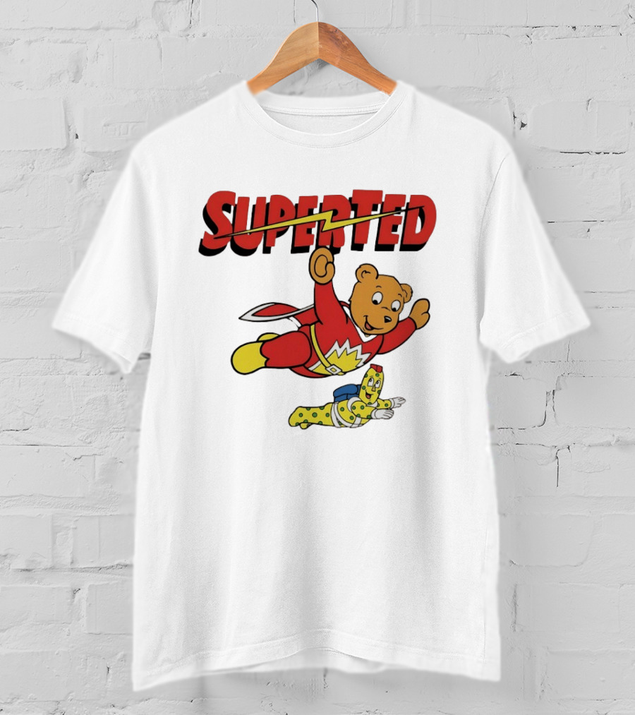 Superted And Spot 80s Cartoon British Animation Flying Characters T-Shirt
