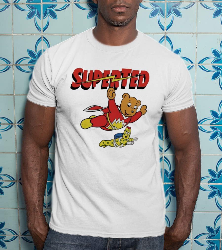 Superted And Spot 80s Cartoon British Animation Flying Characters T-Shirt