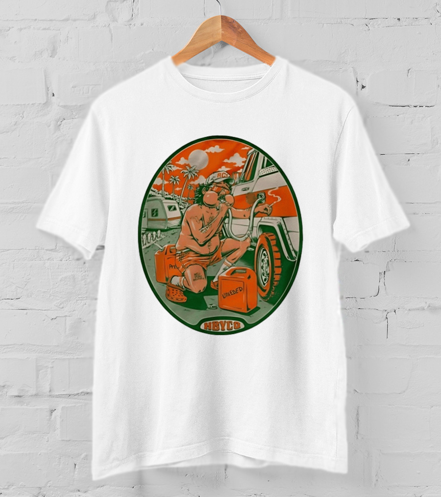 The Red Clay Strays X Soundwaves Creative Hollywood Florida 2026 Ellipse Shape HBYCO Unleaded Palm Trees Moon Retro Camper Scene T-Shirt