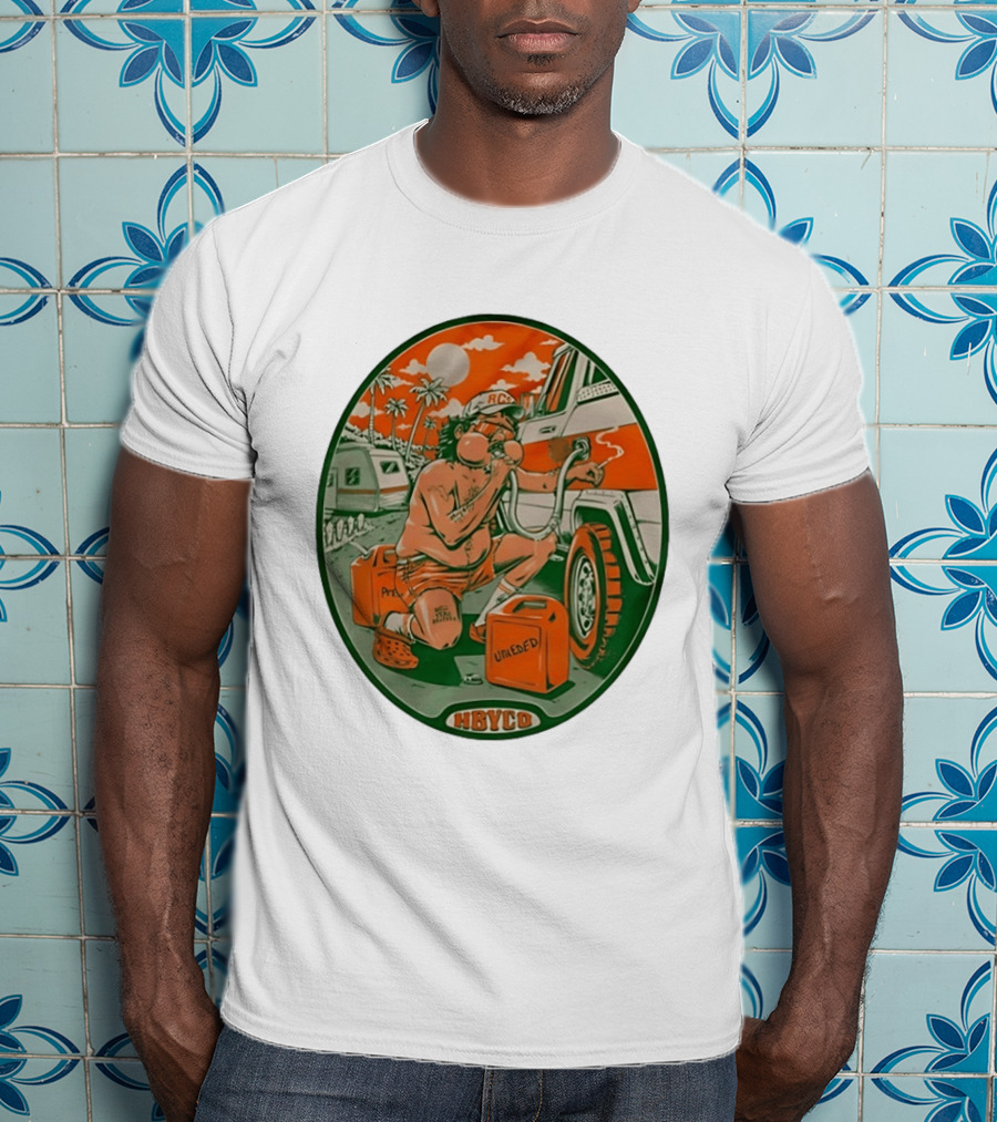 The Red Clay Strays X Soundwaves Creative Hollywood Florida 2026 Ellipse Shape HBYCO Unleaded Palm Trees Moon Retro Camper Scene T-Shirt