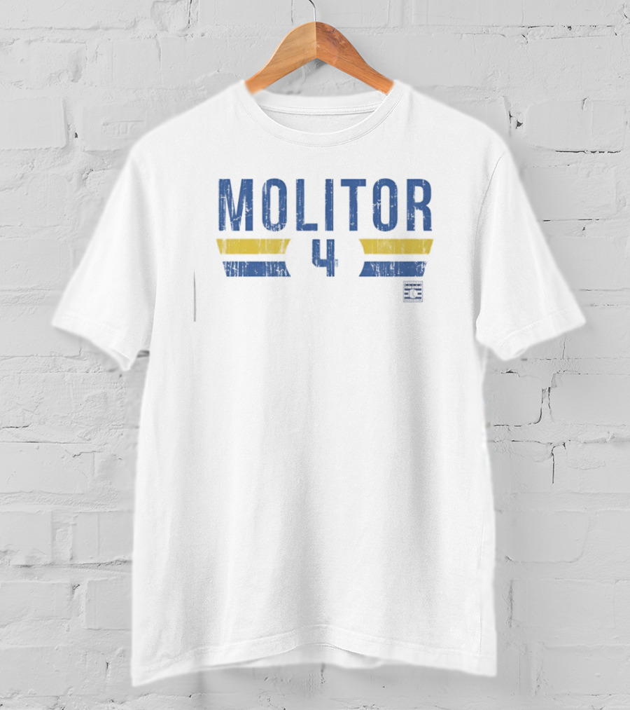 Paul Molitor 4 Milwaukee Brewers Baseball Player Name Number T-Shirt