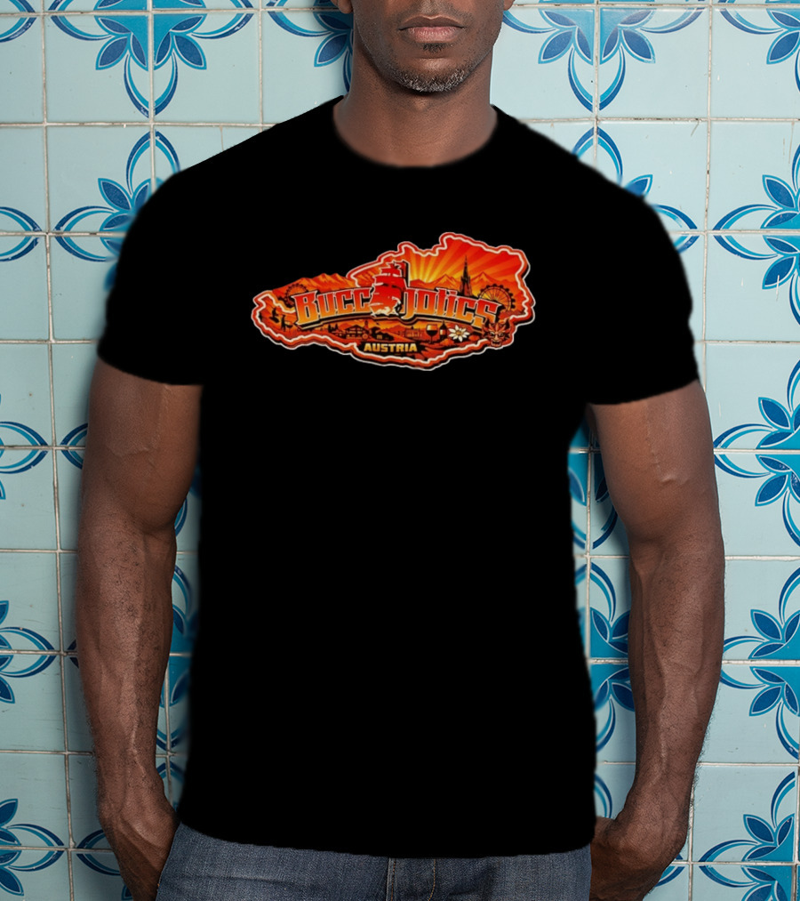 Buccaholics Austria Map With Mountains And Ferris Wheel T-Shirt