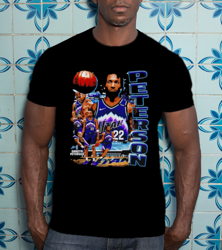 Utah Jazz Darryn Peterson NBA Player Collage Peterson 22 T-Shirt
