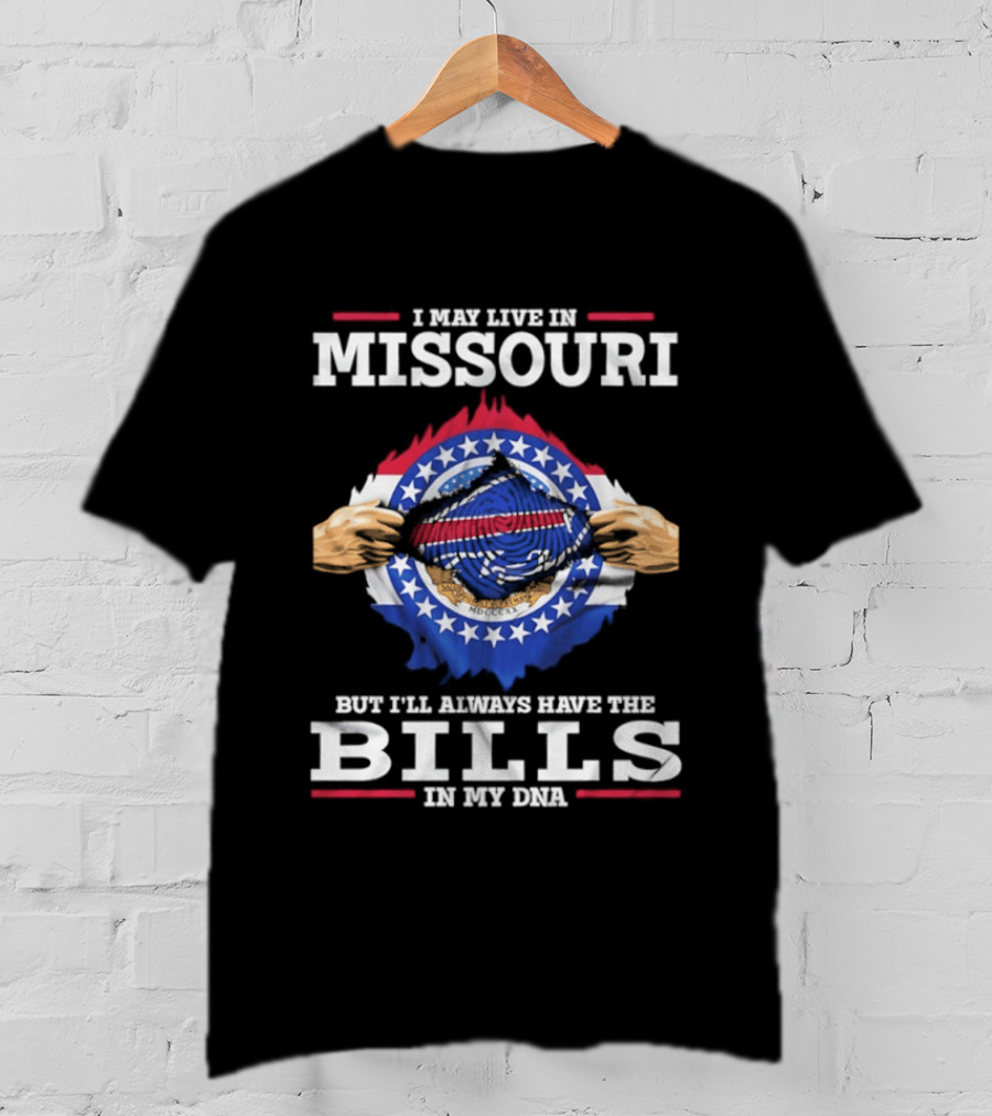 Missouri Resident Buffalo Bills Fan At Heart With Team DNA T-Shirt