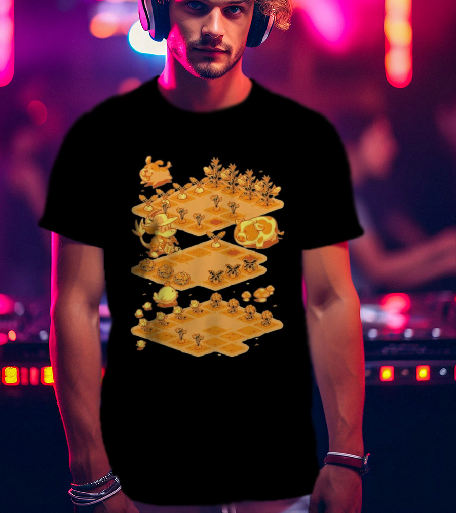 GDQ Happy Harvest Farm Simulation Cute Animals And Crops T-Shirt