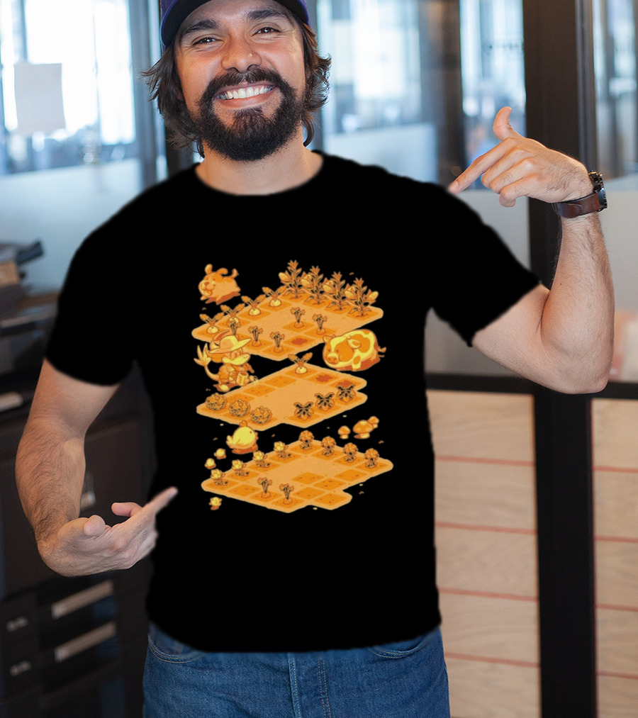 GDQ Happy Harvest Farm Simulation Cute Animals And Crops T-Shirt