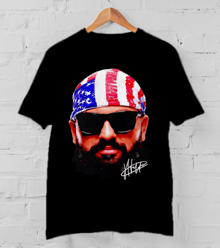 Josh Hokit American Flag Bandana UFC Signature T-Shirt