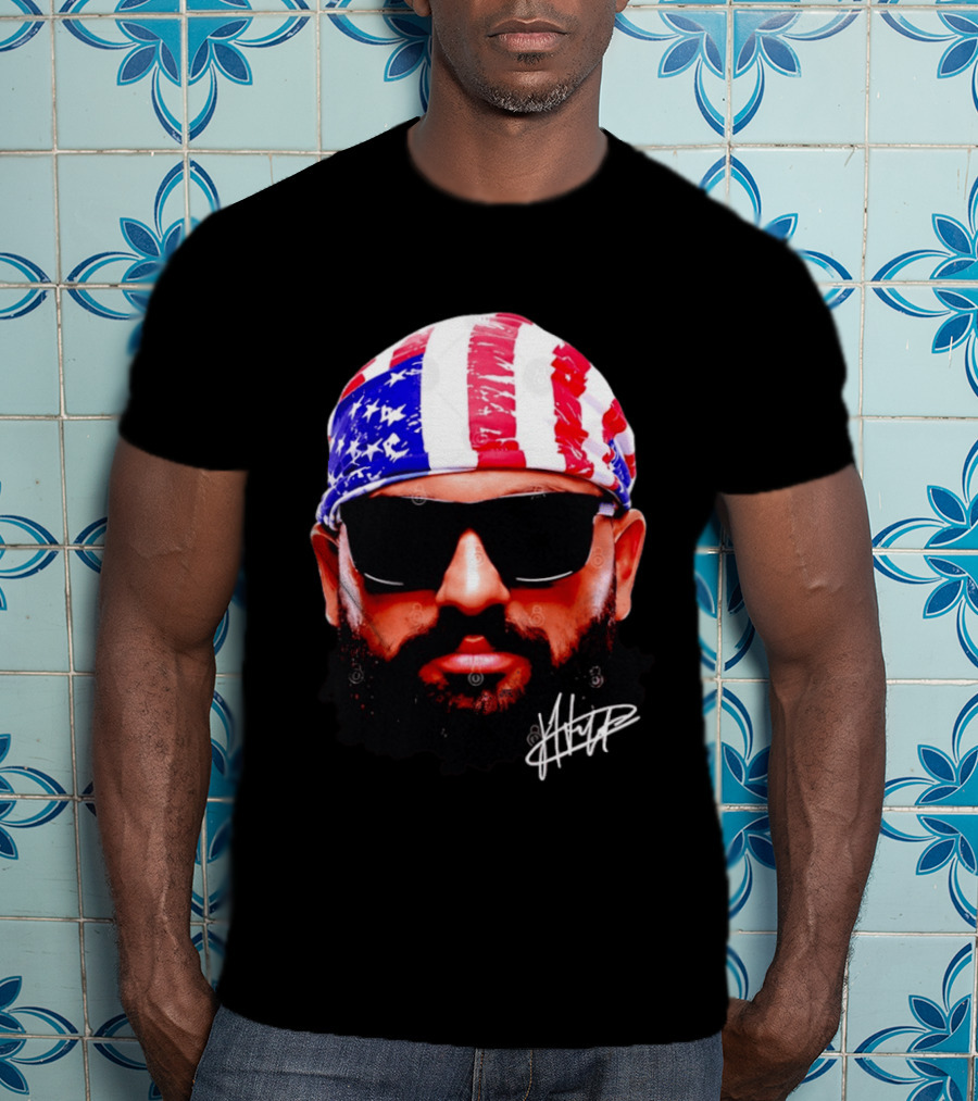 Josh Hokit American Flag Bandana UFC Signature T-Shirt
