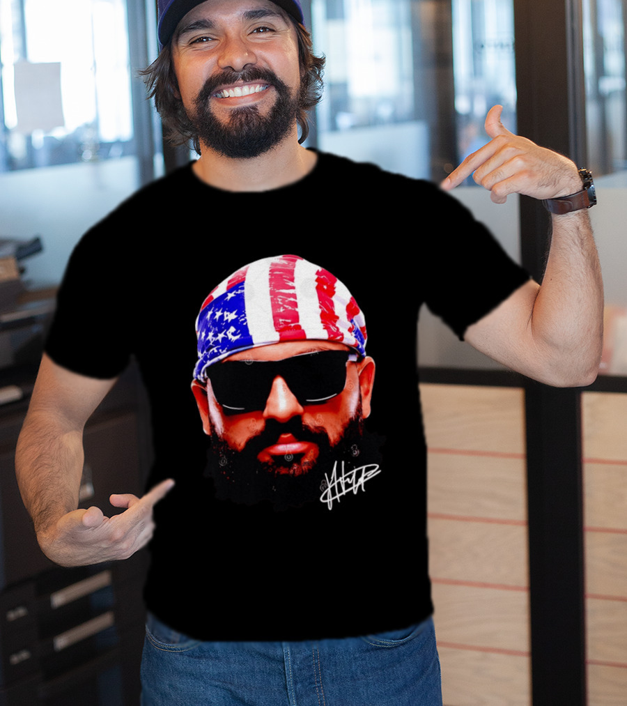 Josh Hokit American Flag Bandana UFC Signature T-Shirt