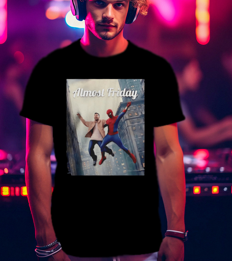 Almost Friday Lionel Messi Spider Man Cityscape Adventure T-Shirt