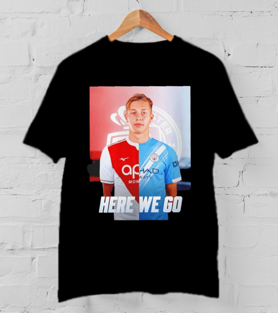 Mathys Detourbet Manchester City AS Monaco Transfer Here We Go T-Shirt
