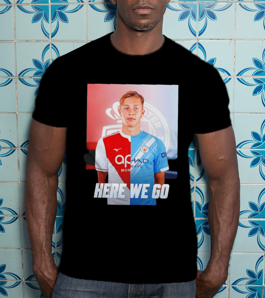 Mathys Detourbet Manchester City AS Monaco Transfer Here We Go T-Shirt