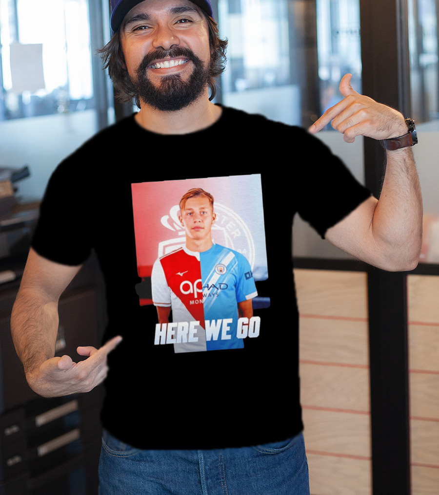 Mathys Detourbet Manchester City AS Monaco Transfer Here We Go T-Shirt