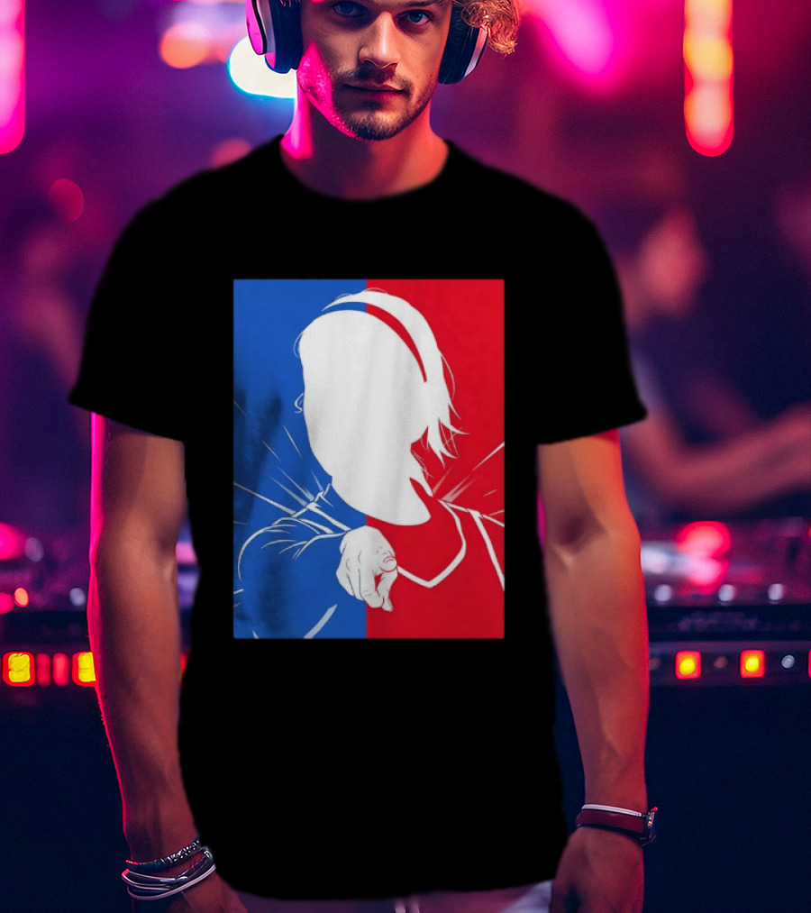 Sophie Cunningham Indiana Fever WNBA Player Silhouette Blue Red T-Shirt