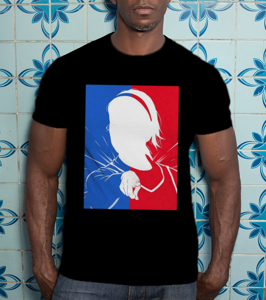 Sophie Cunningham Indiana Fever WNBA Player Silhouette Blue Red T-Shirt