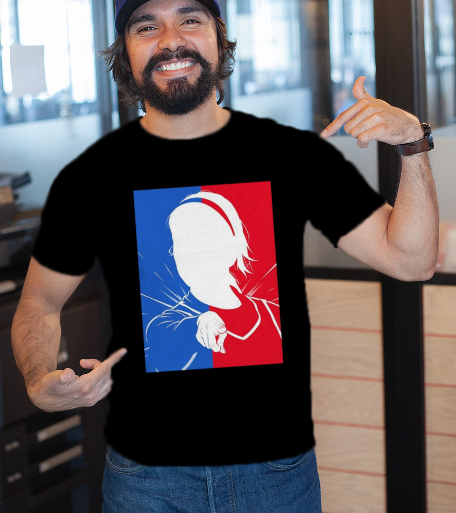 Sophie Cunningham Indiana Fever WNBA Player Silhouette Blue Red T-Shirt