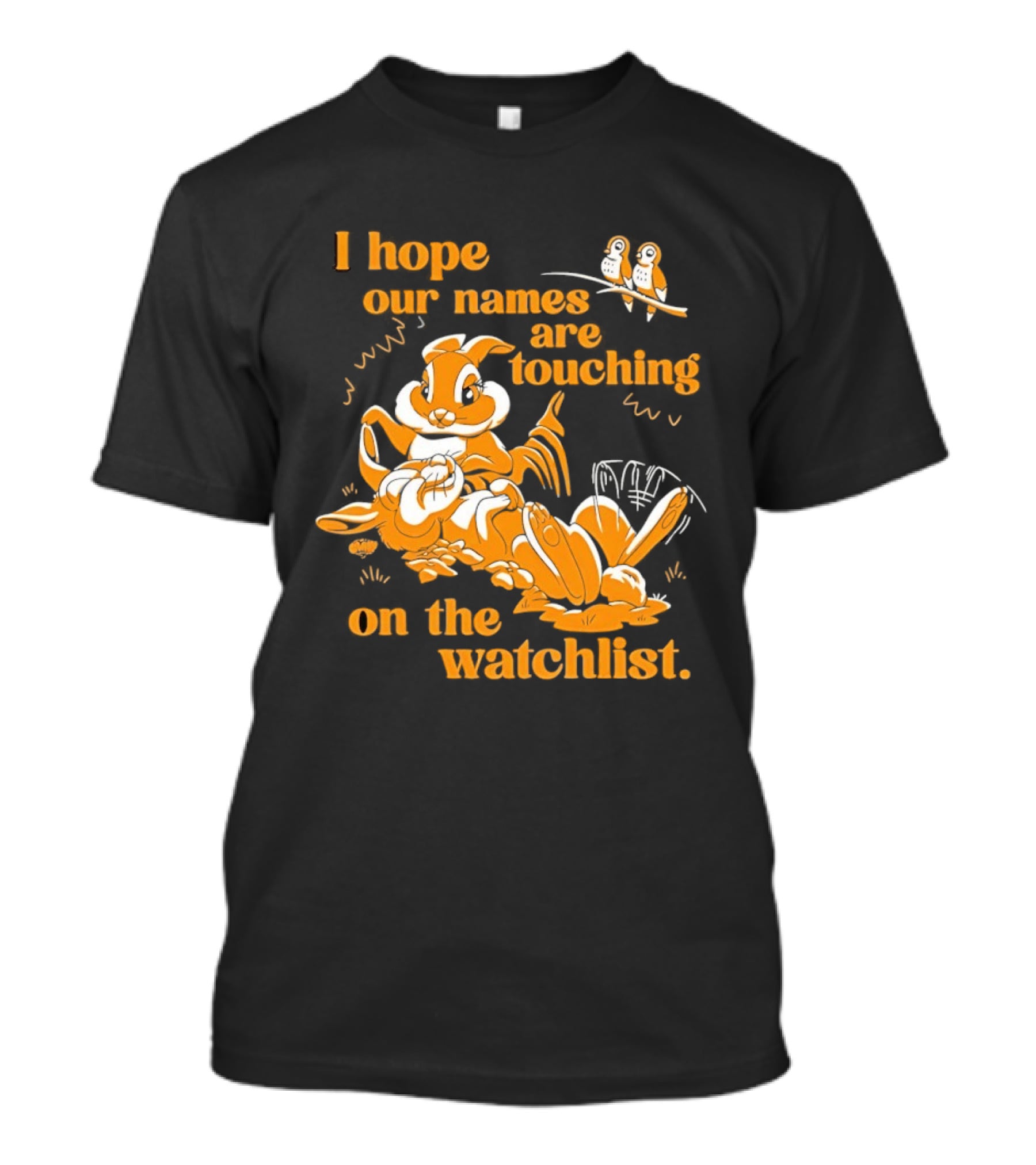 I Hope Our Names Are Touching On The List Squirrel Cartoon T-Shirt