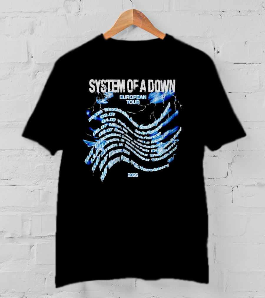 System Of A Down 2026 European Tour Dates UK Poland France Italy Switzerland T-Shirt