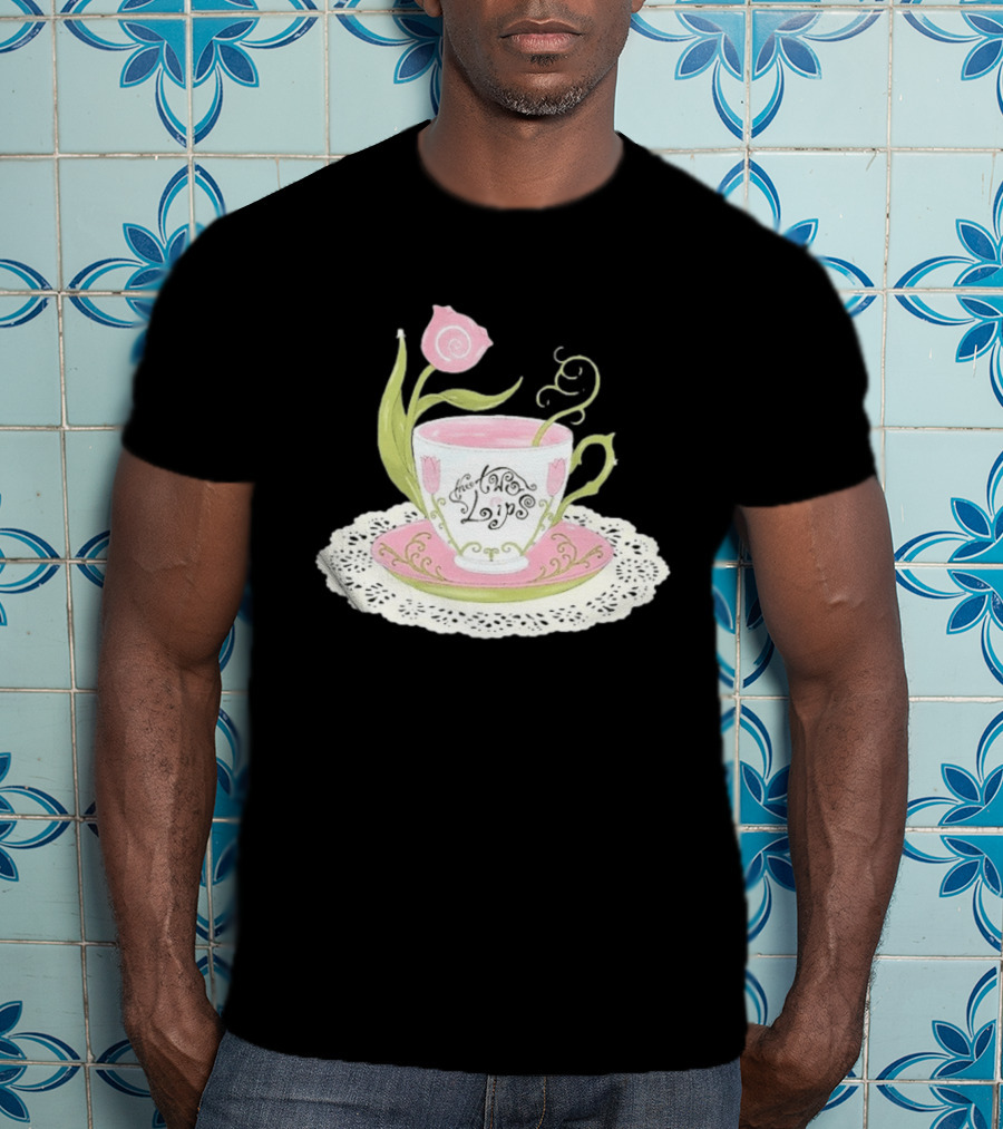 The Two Lips Teacup Floral Saucer Lace Doily T-Shirt
