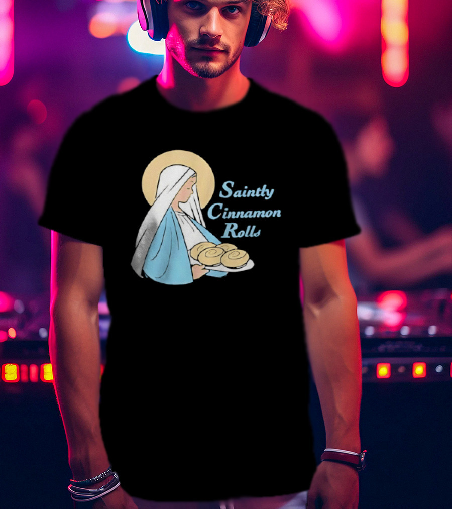 Saintly Cinnamon Roll Angelic Pastry Delight T-Shirt