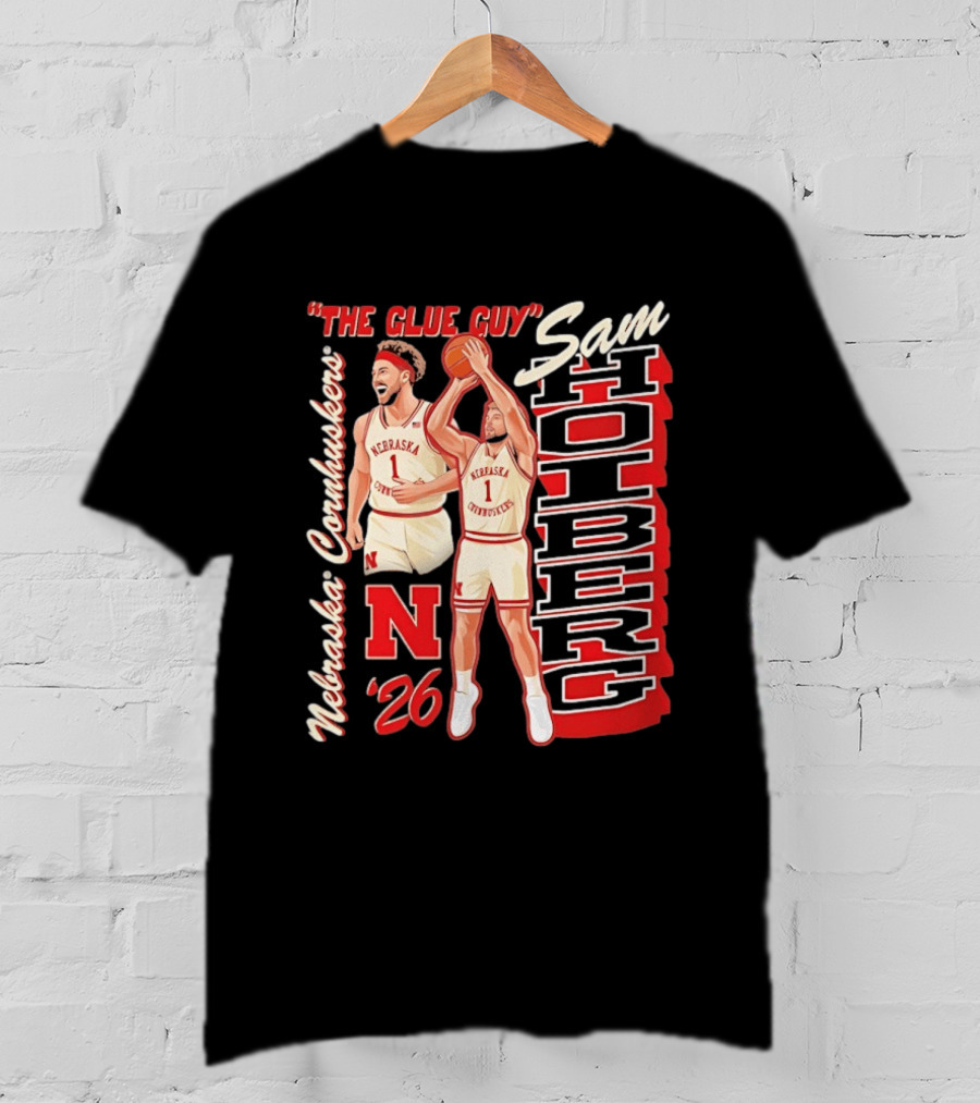 Nebraska Cornhuskers Sam Holberg The Glue Guy Basketball '26 T-Shirt