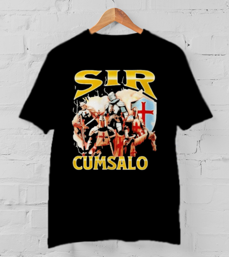 Sir Cumsalo Medieval Crusader Knights With Shield And Cross T-Shirt