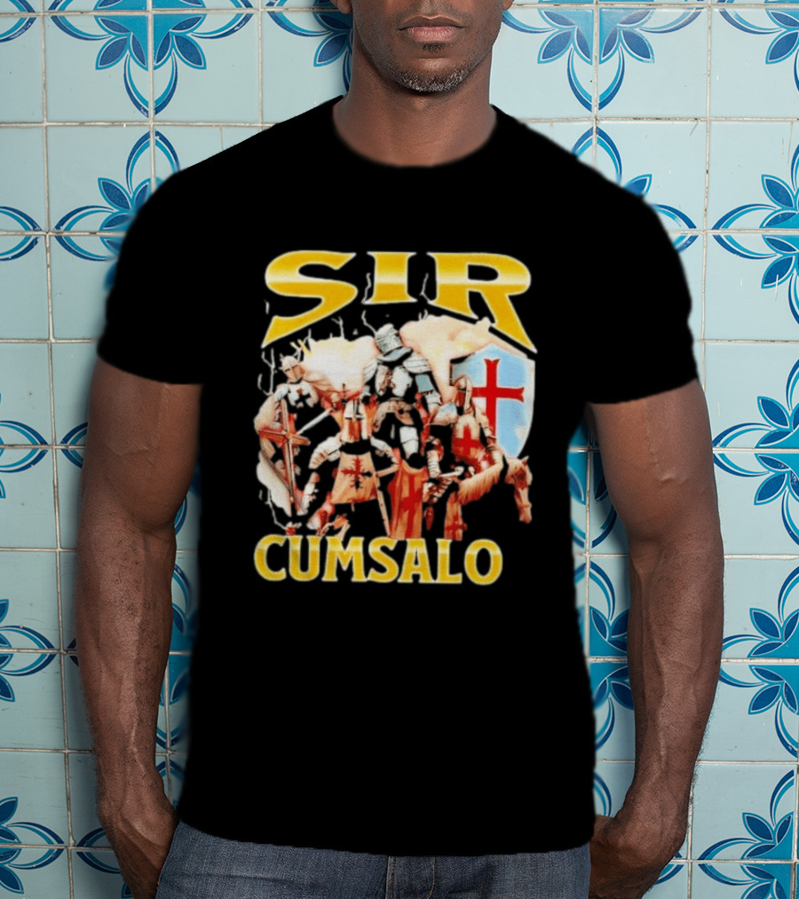Sir Cumsalo Medieval Crusader Knights With Shield And Cross T-Shirt