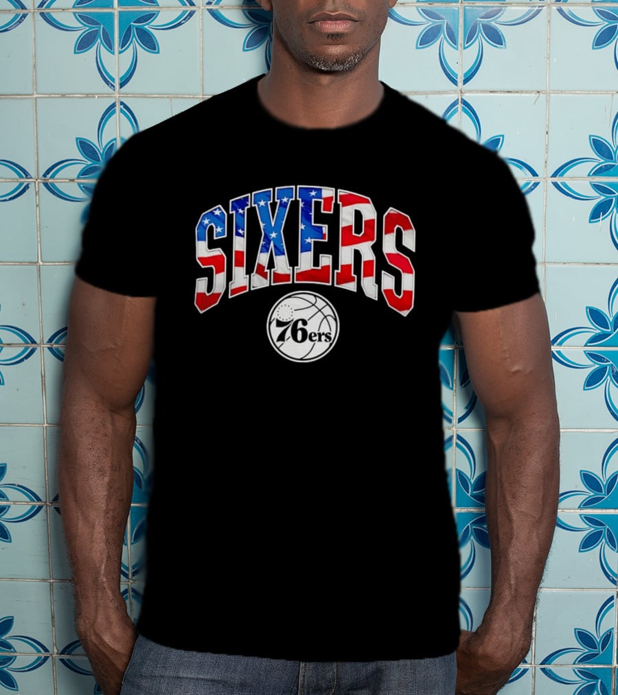 Philadelphia 76ers Sixers American Flag NBA Basketball T-Shirt