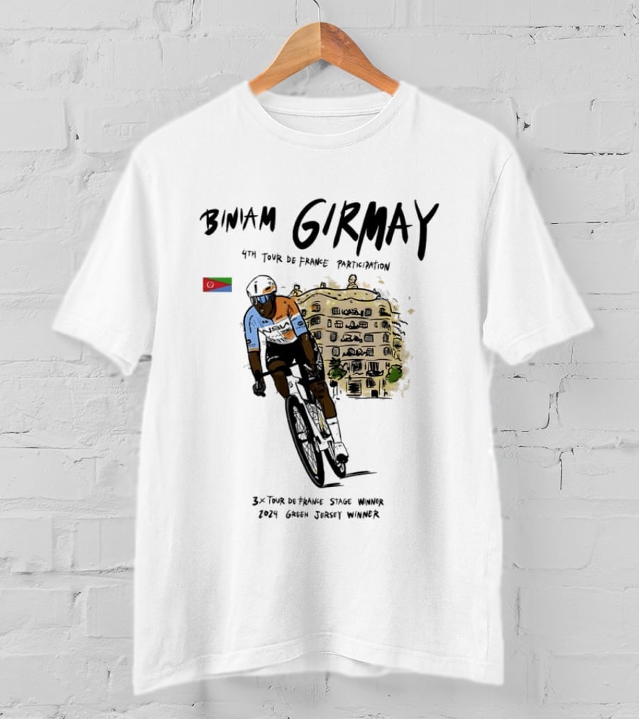 Biniam Girmay 4th Tour De France Participation 3x Stage Winner 2024 Green Jersey Winner T-Shirt
