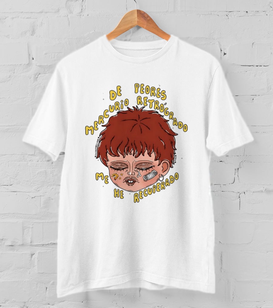 Mercurio Retrógrado De Peores Me He Recuperado Cara Llena De Estrellas Y Maquillaje Artístico T-Shirt