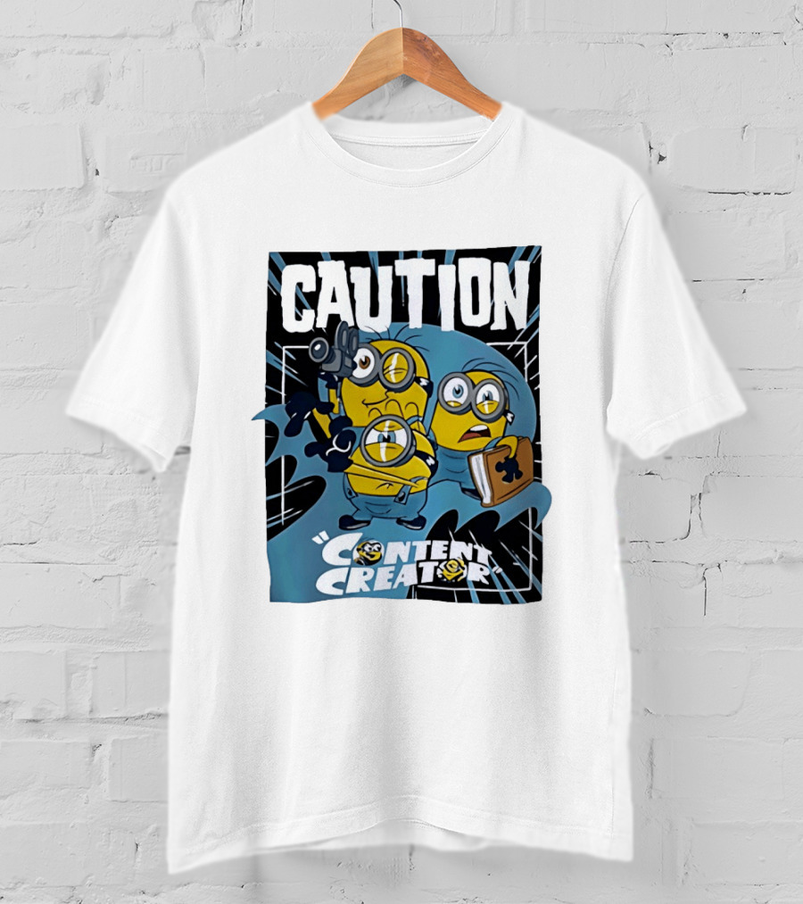 Caution Minions Content Creator Camera Book T-Shirt